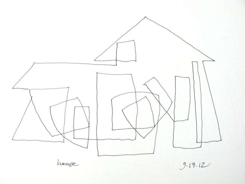 House<br/>pen on paper, 2012 : Continuous Line Drawings : Amy Finley Scott