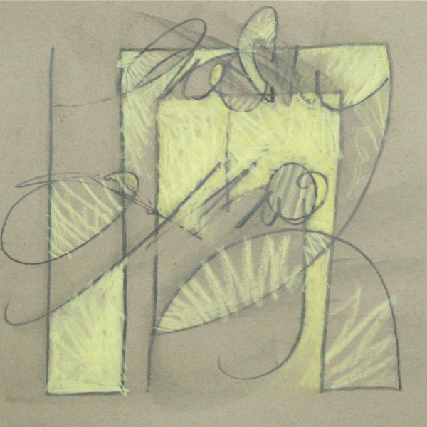 Writing, sunny Doorway<br/>graphite & colored pencil on brown paper, 8" x 7 1/2"<br/>2-12 : Commentary : Amy Finley Scott