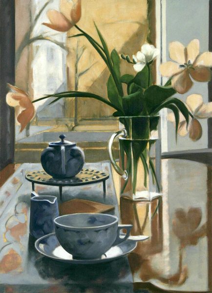 March Still Life, Peach<br />
oil on canvas, 30" x 22"<br />
1989 : Still Life : Amy Finley Scott