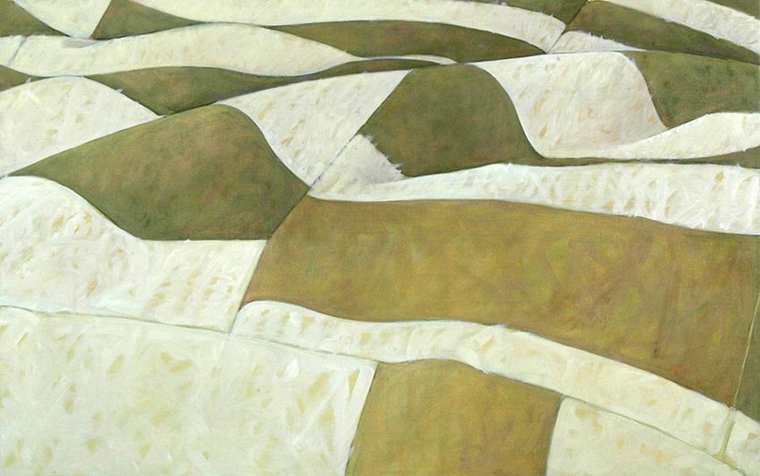 Wheat<br />
oil on canvas, 34" x 54"<br />
1999 : Textile Landscapes : Amy Finley Scott