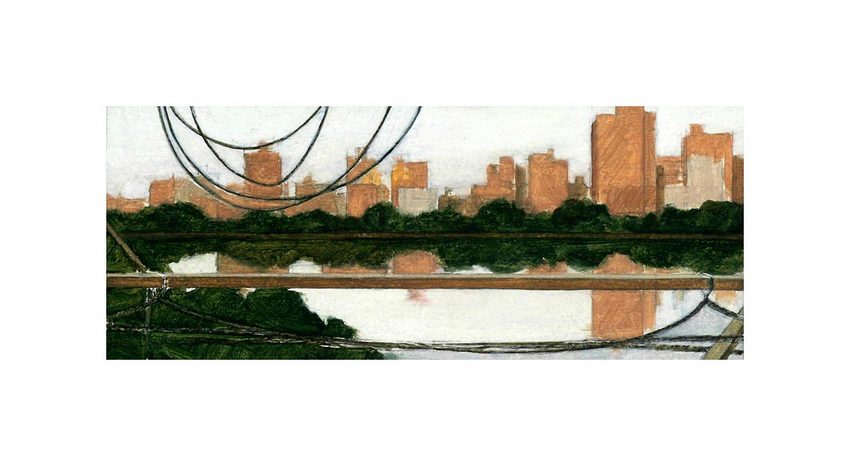 First City<br />
oil on wood, 3" x 7 1/2"<br />
2000 : City : Amy Finley Scott